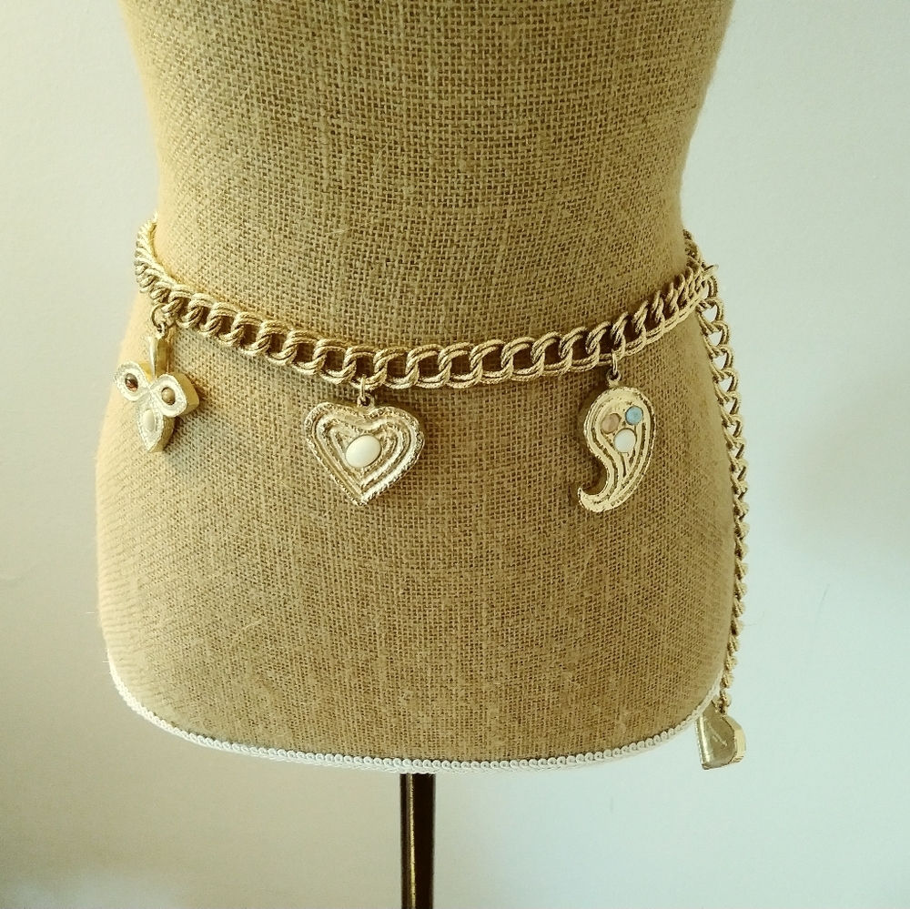 Vintage Accessocraft Chain Belt Buckle Necklace